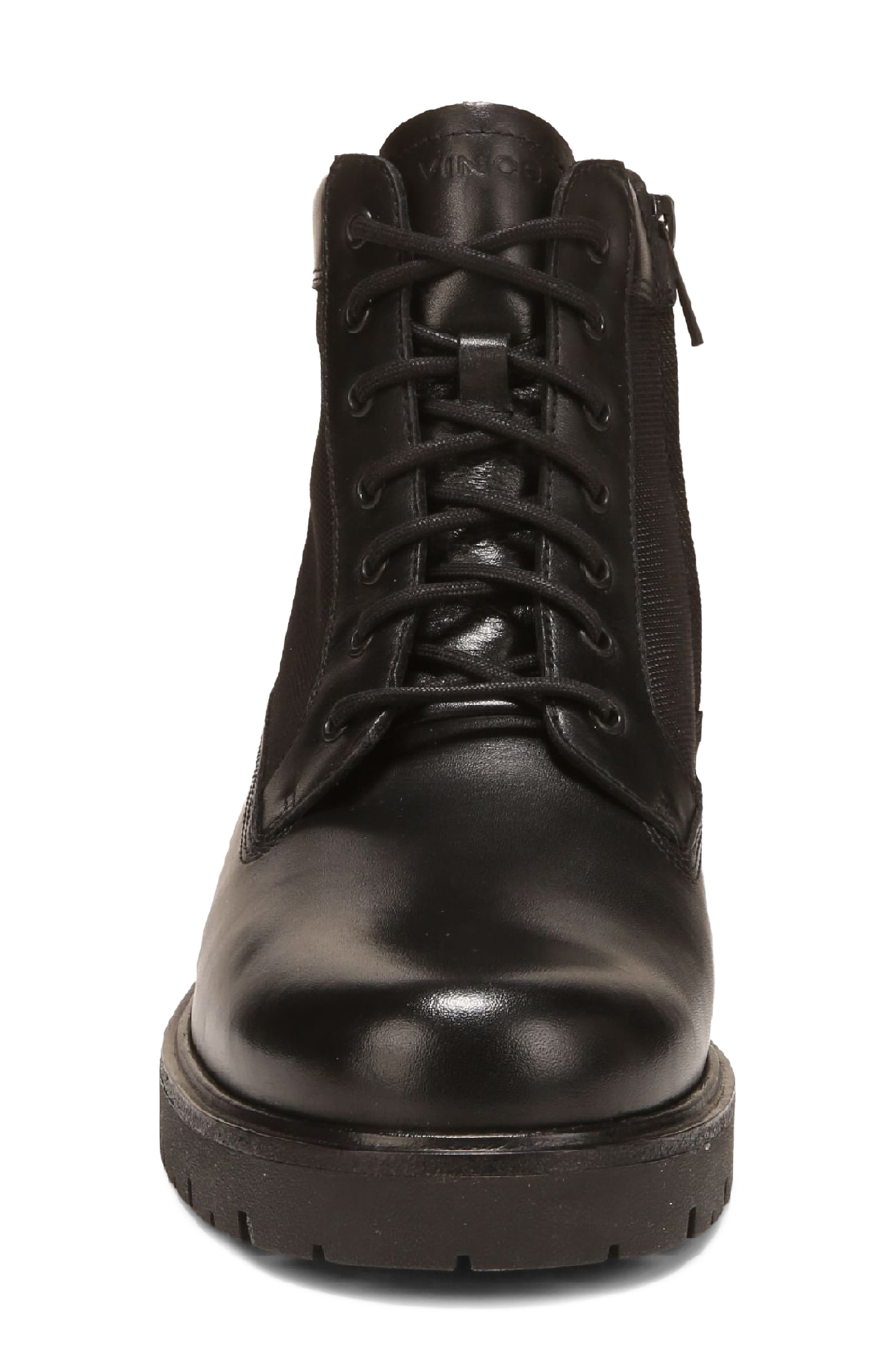 Lennox Leather Combat Boot, Alternate, color, BLACK LEATHER