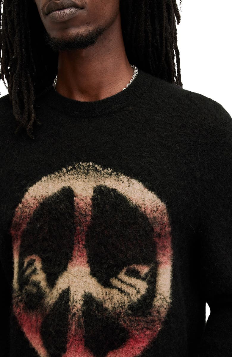 AllSaints Peace Wool & Alpaca Blend Crewneck Sweater | Nordstromrack