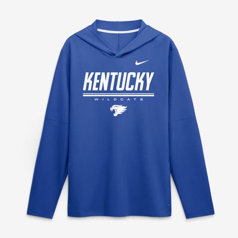 Men's Nike Royal Kentucky Wildcats 2026 Sideline Lightweight Long Sleeve Hooded Dri-FIT Top
