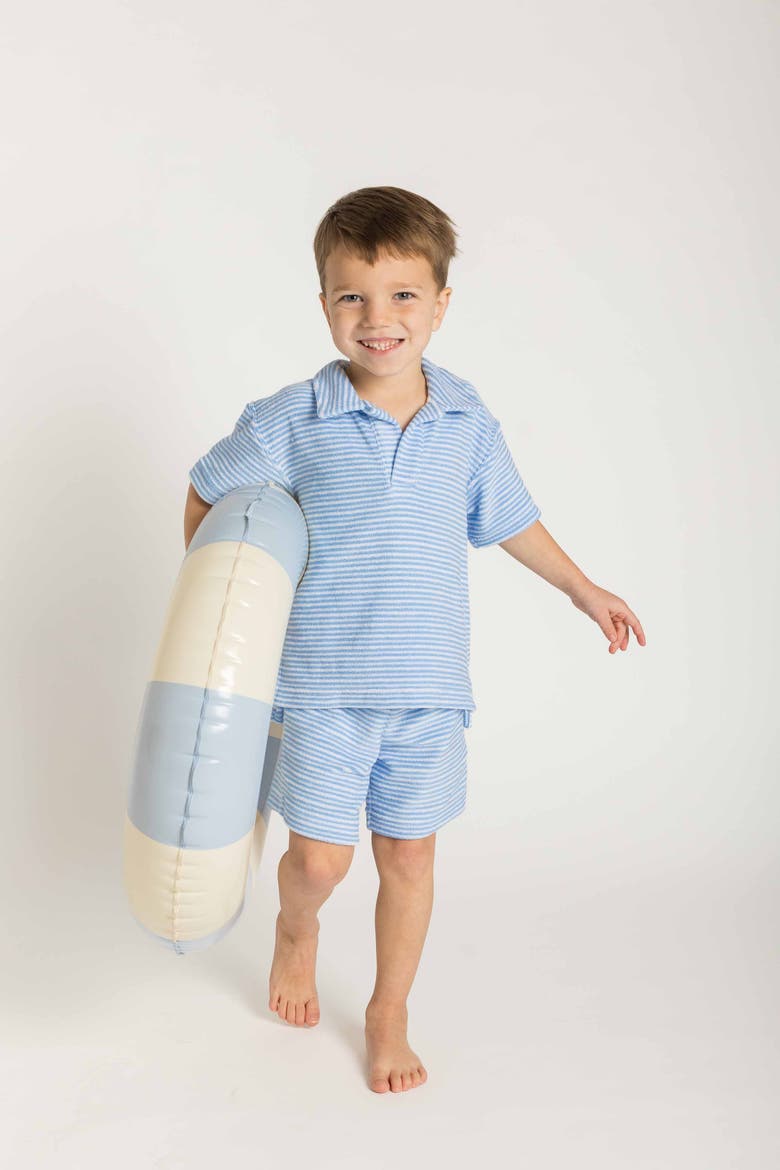 Stripe Terry Polo, Alternate, color, Blue/White
