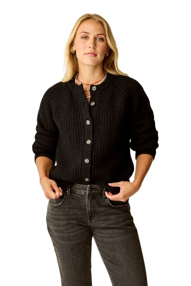 Daphne Wool Cardigan, Alternate, color, Black