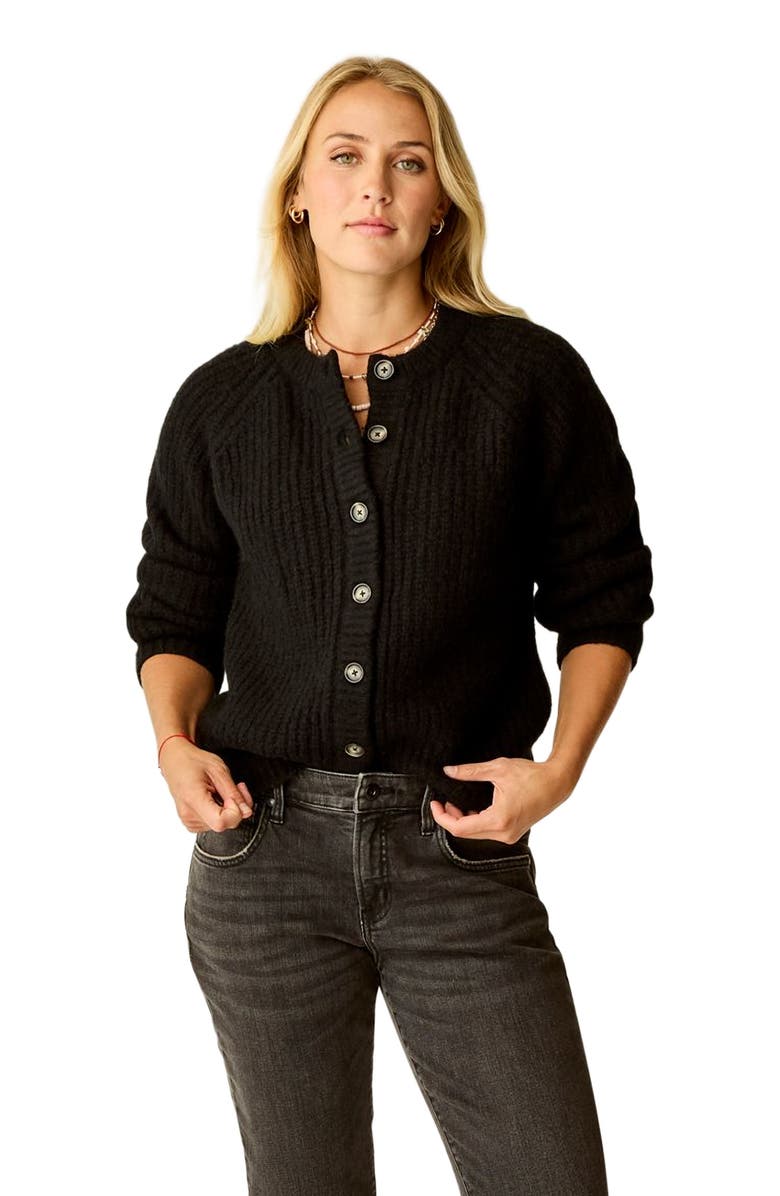 Carve Designs Daphne Wool Cardigan, Alternate, color, Black