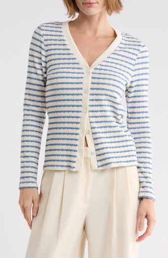Striped V-Neck Cardigan