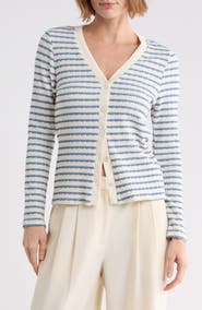 WEST K Striped V-Neck Cardigan
