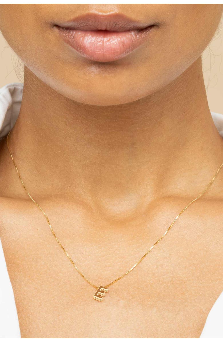 Oradina 14K Gold Love Letter Initial Necklace, Alternate, color, Letter A