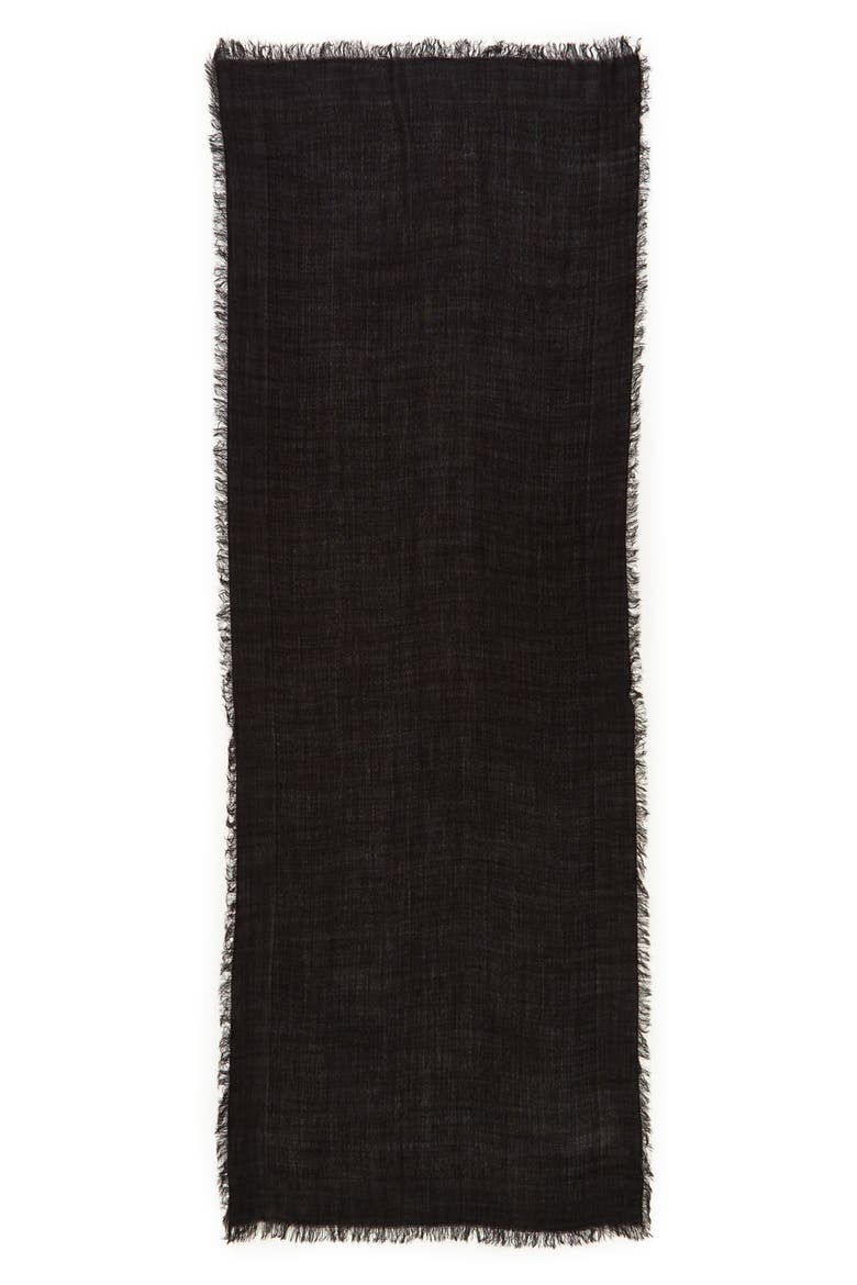 Textured Scarf, Alternate, color, BLACK