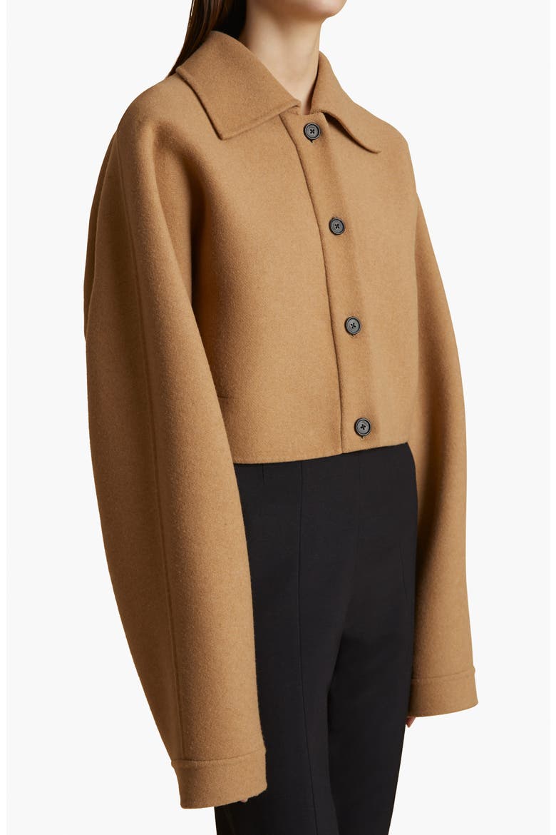 Sue Crop Wool Felt Jacket, Alternate, color, CAMEL