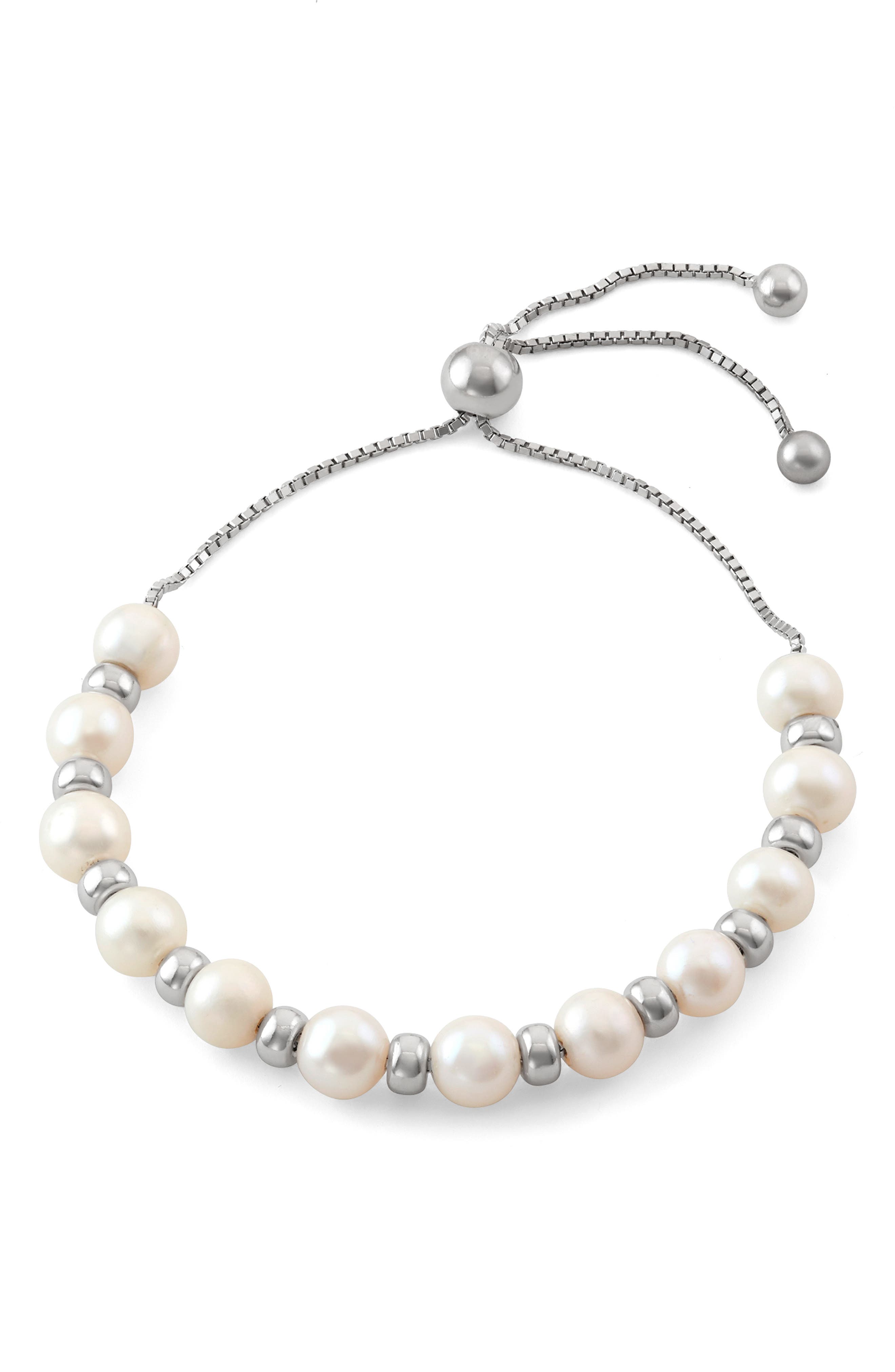 FZN Pearl Beaded Sterling Silver Bracelet