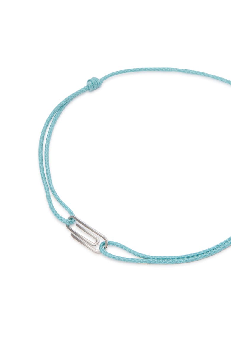 Men's Paperclip Blue Cord Necklace, Alternate, color, Blue