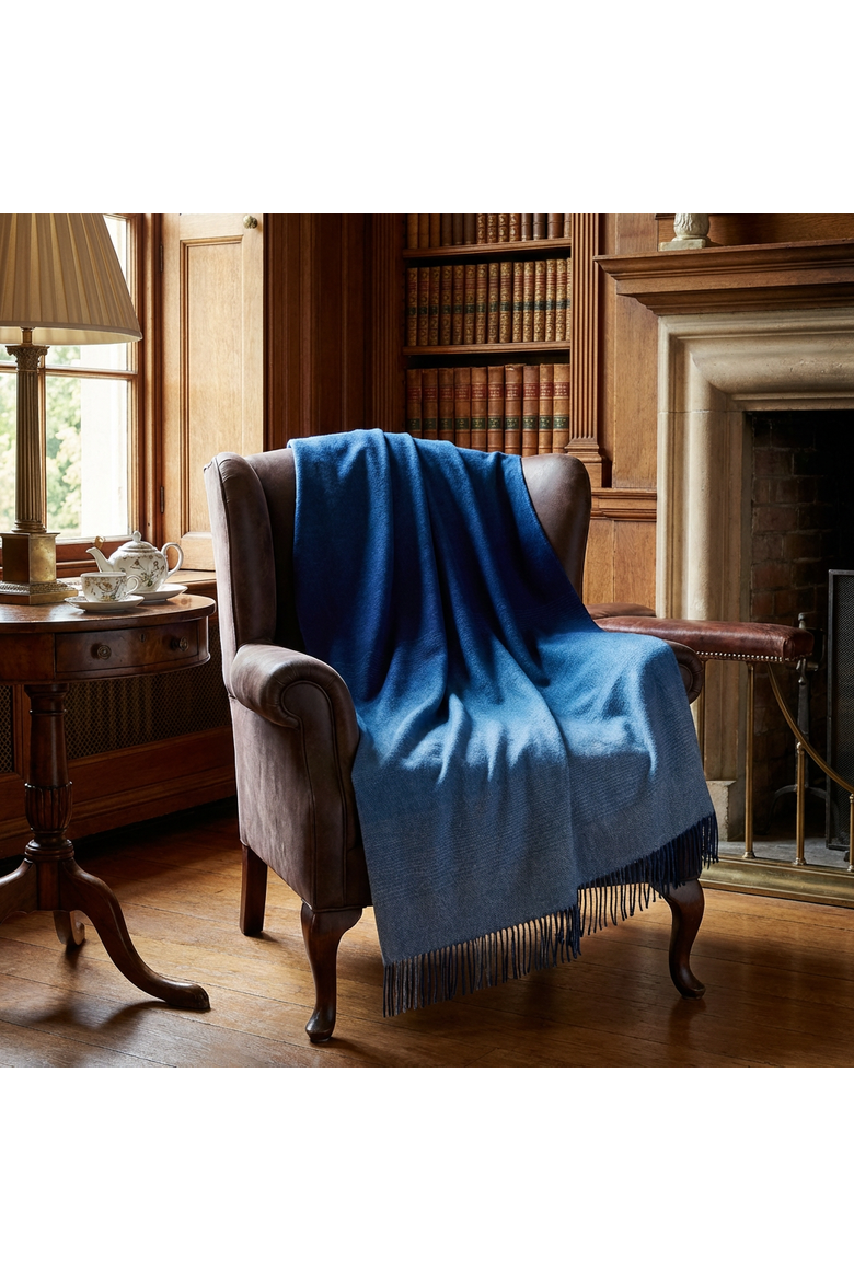 Whisper Ombre Merino Wool Throw, Alternate, color, Deep Water