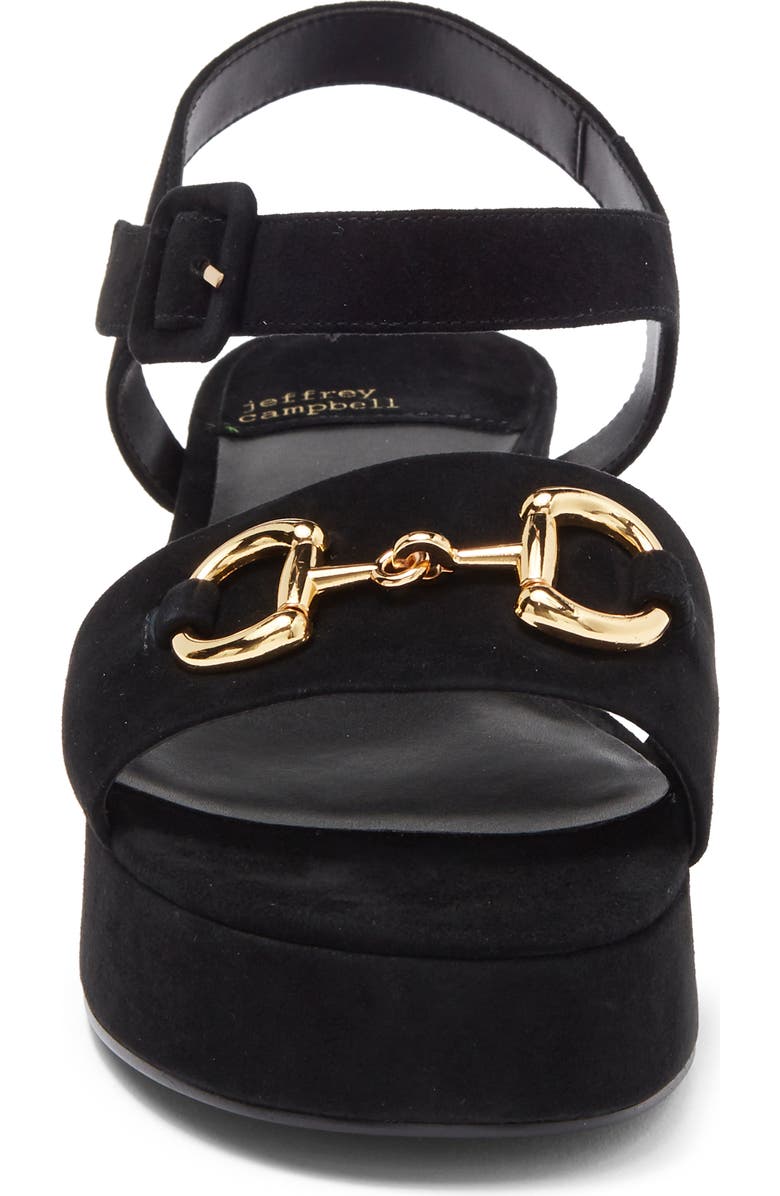 Jeffrey Campbell Timeless 2 Platform Sandal, Alternate, color, Black Suede Gold