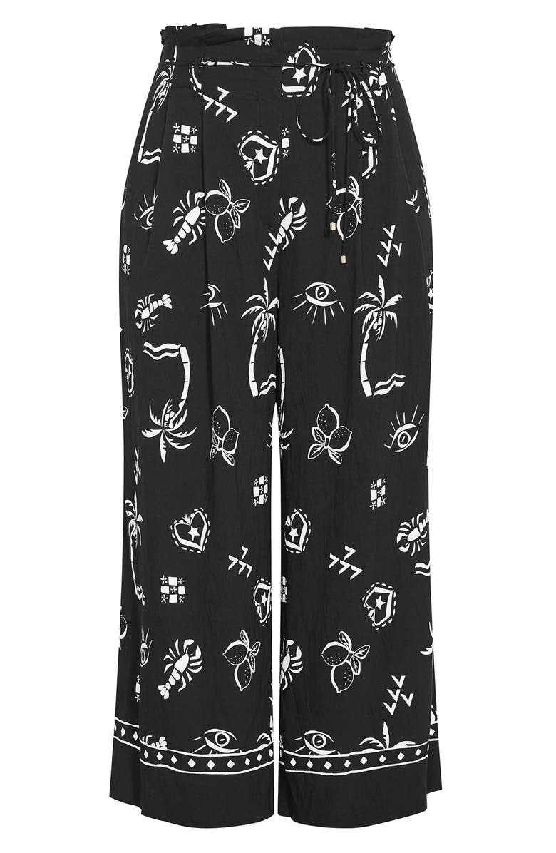 City Chic Resort Paperbag Waist Wide Leg Pants, Alternate, color,