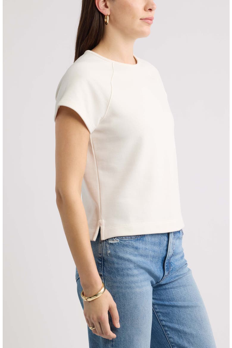 Short Sleeve Terry Sweatshirt, Alternate, color, IVORY CLOUD