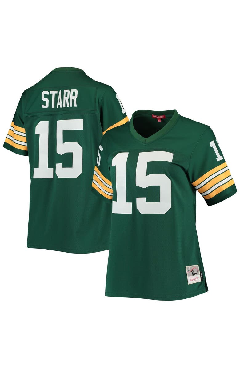 Mitchell & Ness Women's Mitchell & Ness Bart Starr Green Green Bay Packers 1967 Legacy Replica Player Jersey, Main, color,