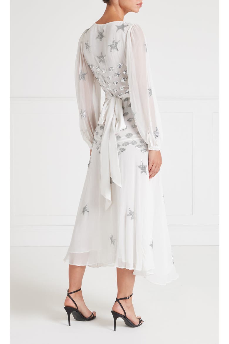 Etoile Wrap Dress, Alternate, color, White Mix