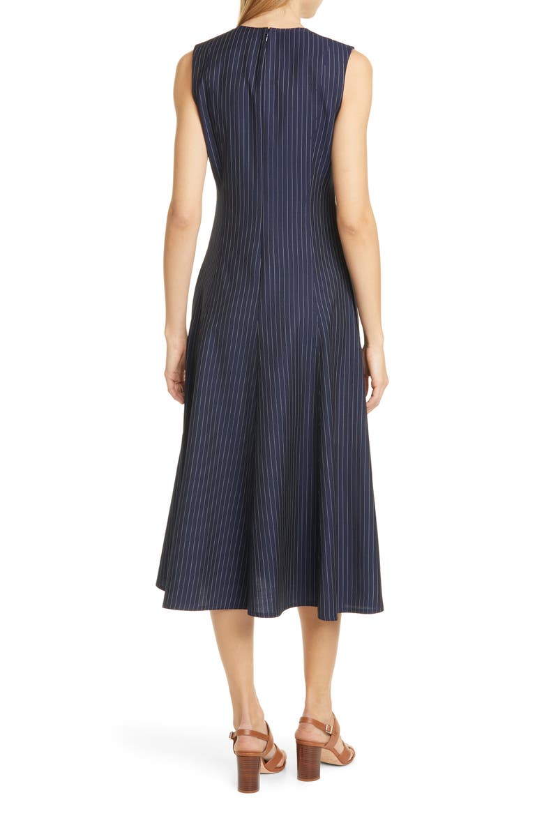 Pinstripe Midi Dress, Alternate, color, NAVY PINSTRIPE 2