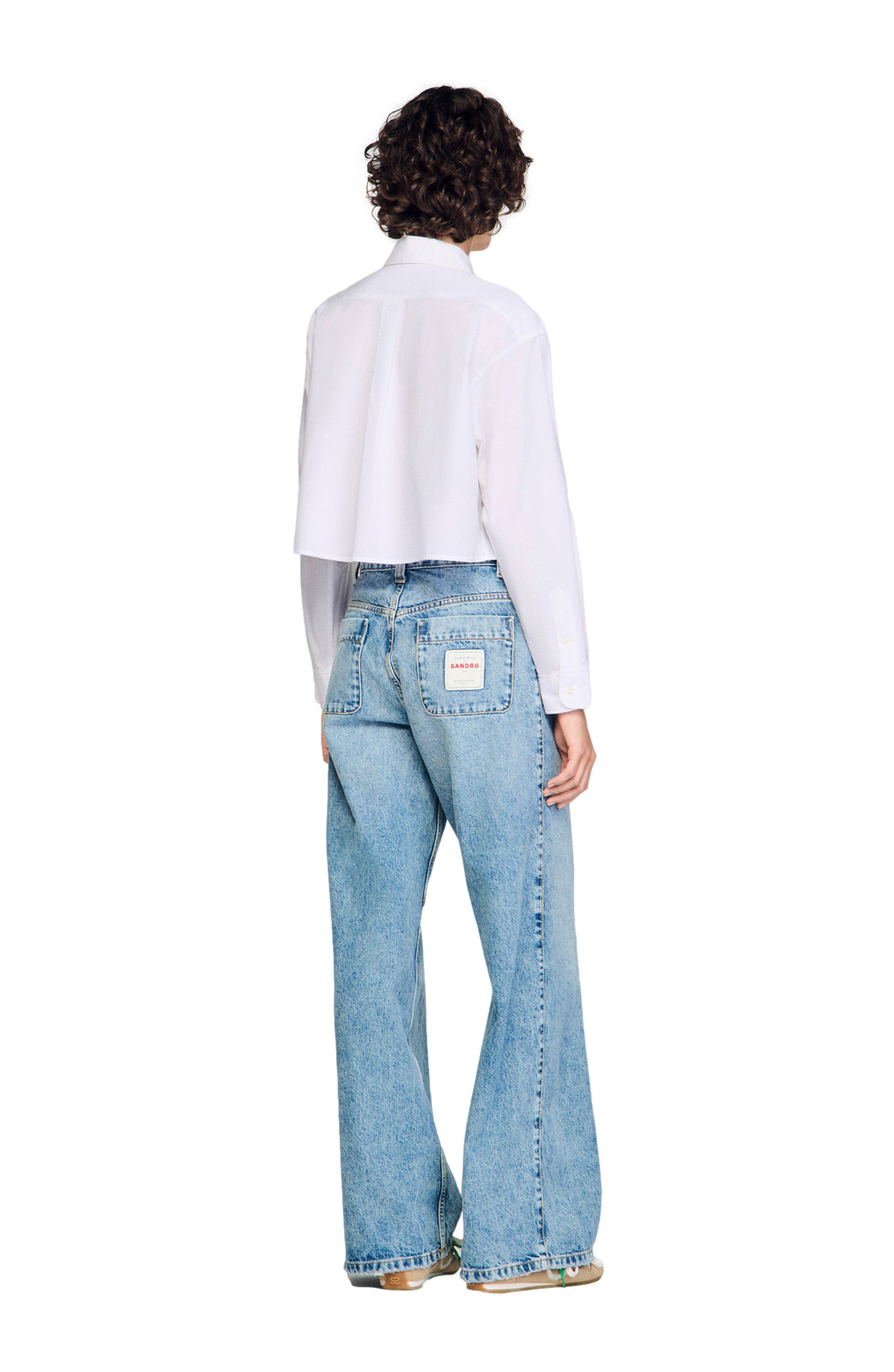 Cropped poplin shirt - image 2