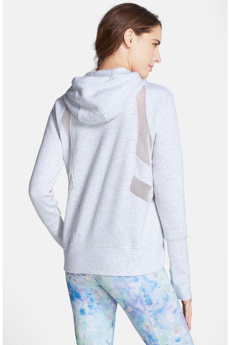'Drift' Mesh Inset Hoodie, Alternate, color, WHITE HTHR/WHT
