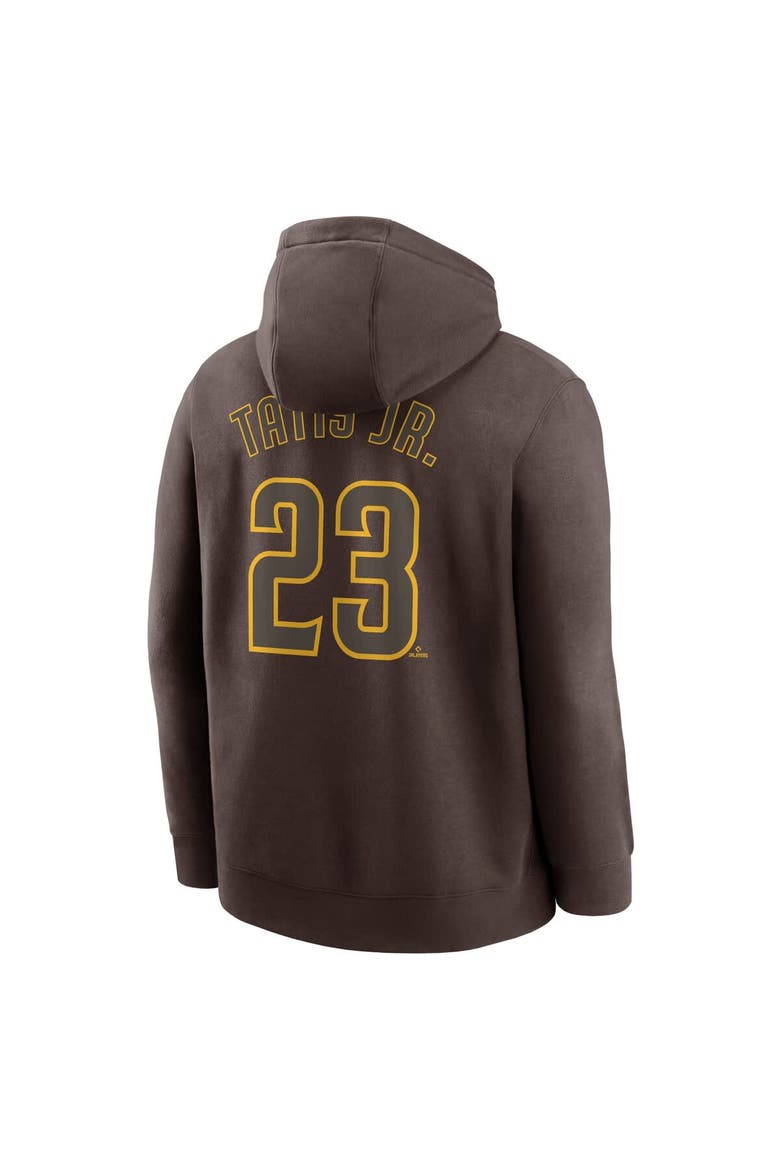 Men's Nike Fernando Tatis Jr. Brown San Diego Padres Player Name & Number Club Fleece Pullover Hoodie, Alternate, color, Brown