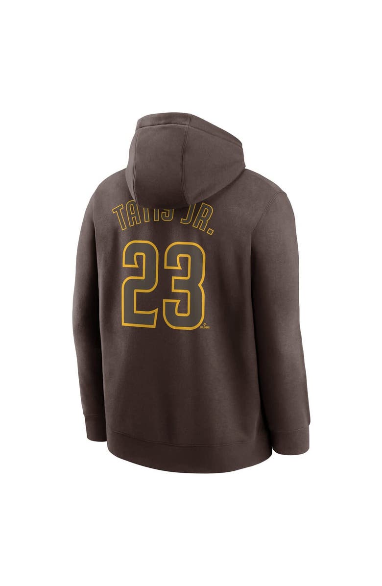 Nike Men's Nike Fernando Tatis Jr. Brown San Diego Padres Player Name & Number Club Fleece Pullover Hoodie, Alternate, color, Brown