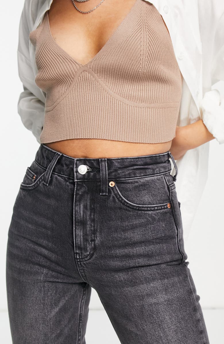 Topshop Raw Hem Straight Leg Jeans, Alternate, color,