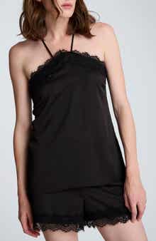 Kenneth Cole Eyelash Lace Trim Satin Top