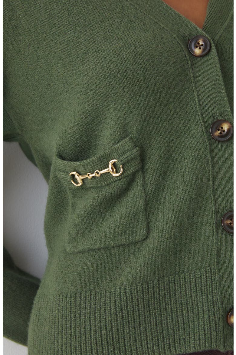 Pami Lambswool Cardigan, Alternate, color, DARK KHAKI