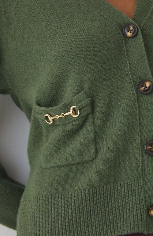 Lk Bennett Pami Lambswool Cardigan In Green