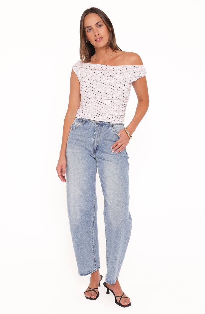Petal & Pup Aaron One-Shoulder Top, Alternate, color, Pale Pink Dot