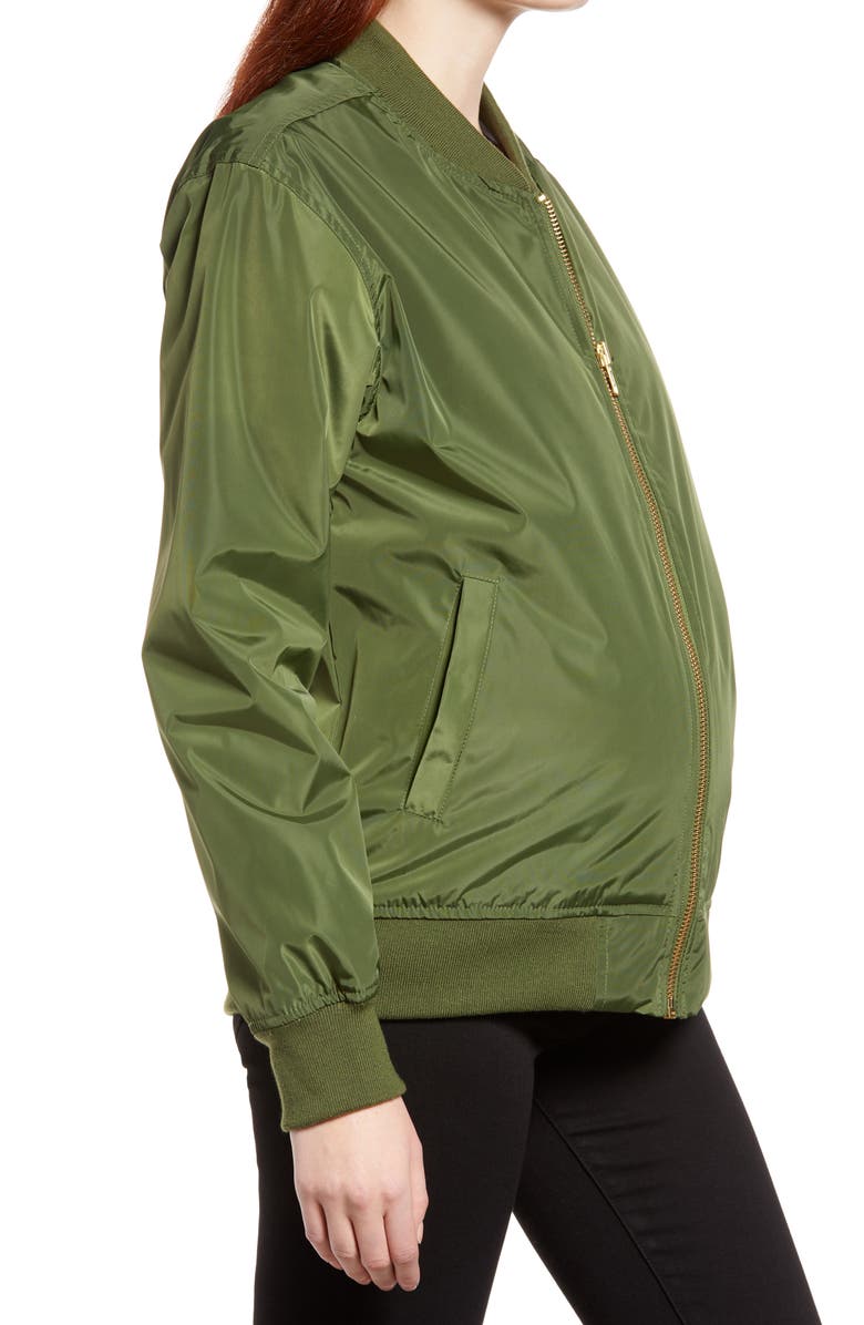 Bun Maternity Mama Recycled Polyester Maternity Bomber Jacket, Alternate, color, 