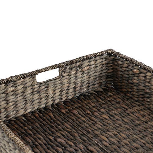 Happimess Holden 30" Classic Costal Hand-woven Hyacinth Wicker Under Bed Storage Basket With Lid In Brown