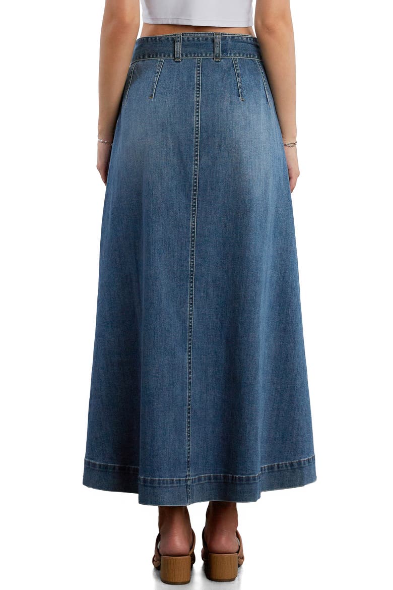 Bronte Belted Button Front Maxi Skirt, Alternate, color, RELAXED BLUE