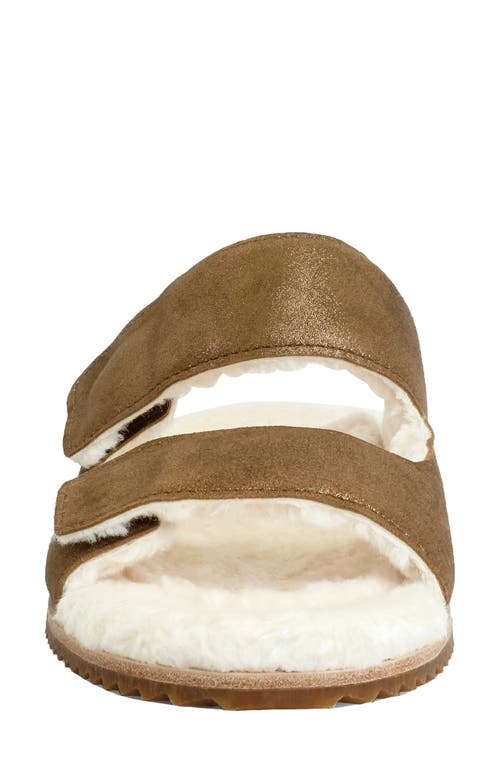 Revitalign Amelia Faux Fur Lined Slide Slipper In Brown