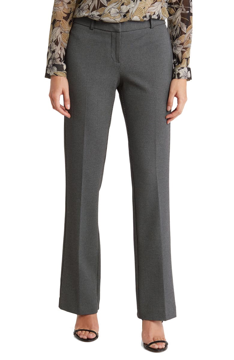 Amanda & Chelsea Ari Ponte Stripe Wide Leg Pants, Main, color, Black