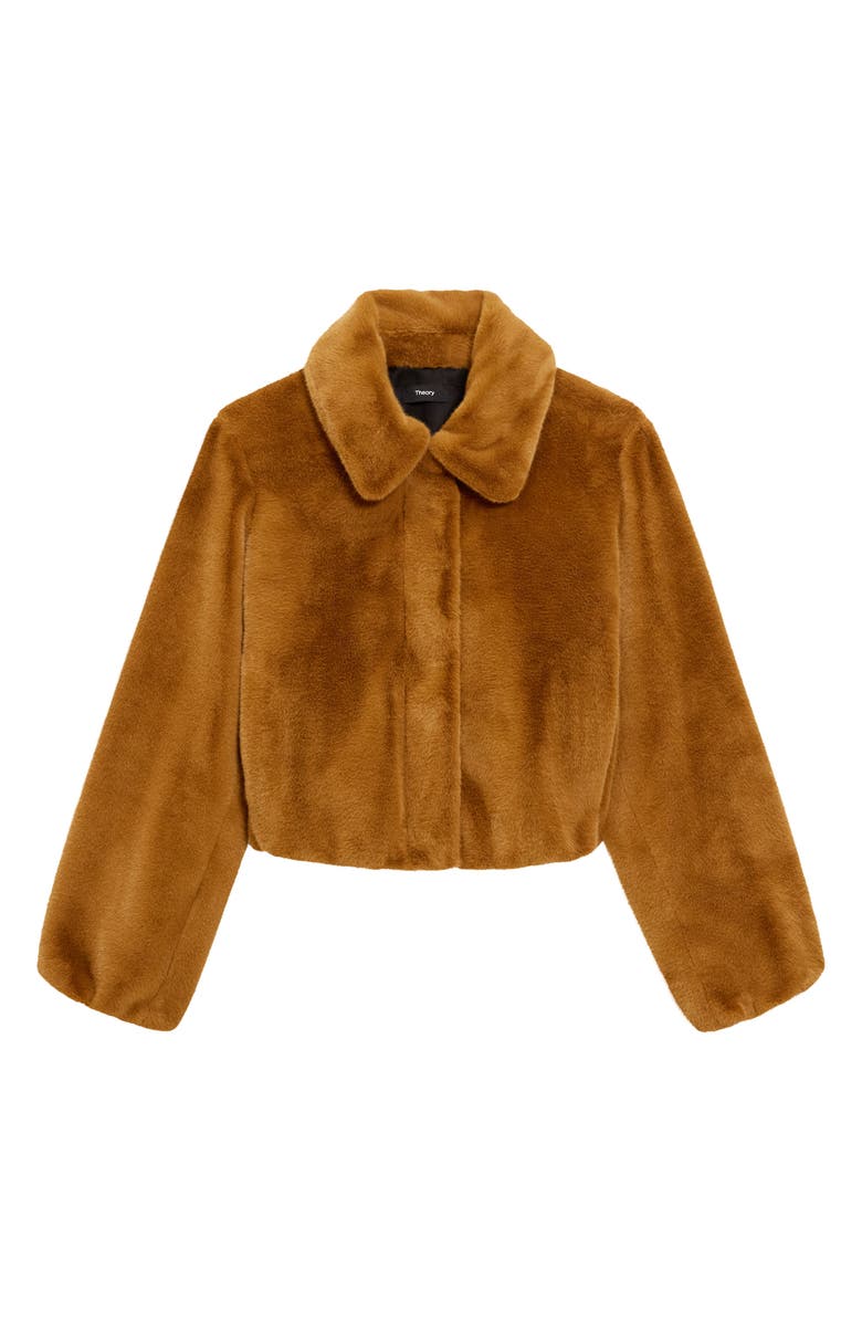 Theory Faux Fur Coat, Alternate, color, Wood