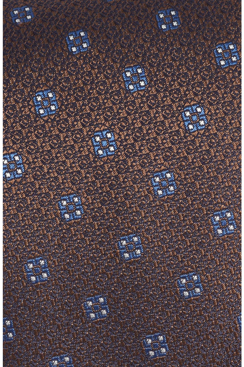 Medallion Silk Tie, Alternate, color, BROWN