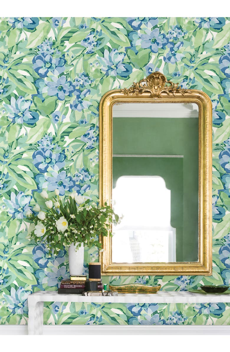 Wallpops Belles Fleurs Heather Peel & Stick Wallpaper, Alternate, color, Green