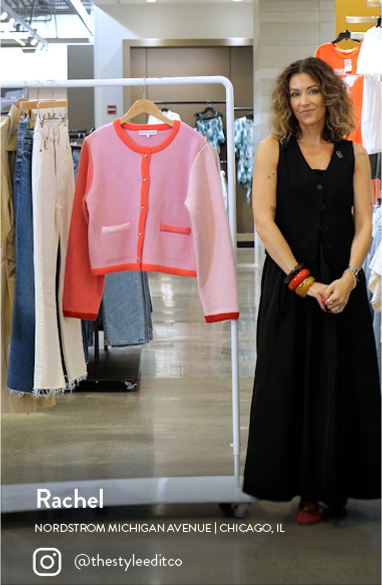 Colorblock Heart Button Cardigan, sales video thumbnail