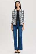 Ming Wang Heritage Monochrome Geometric Knit Jacket