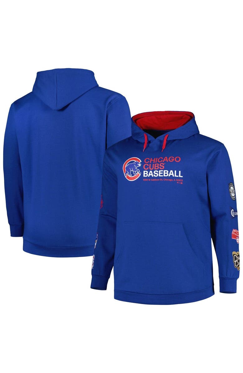PROFILE Men's Royal Chicago Cubs Big & Tall Fleece Pullover Hoodie, Main, color, 