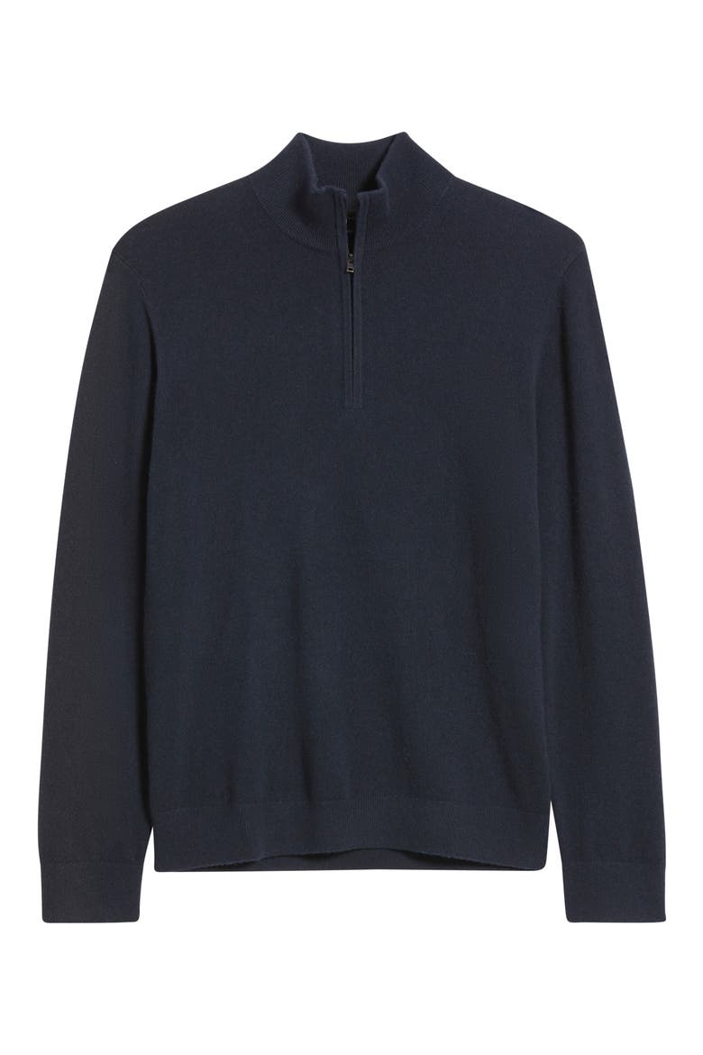 Quarter Zip Cashmere Sweater, Alternate, color, COASTAL