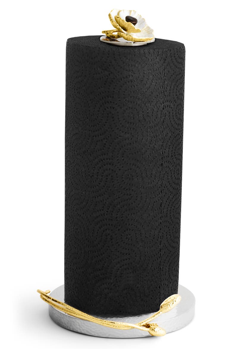 Anemone Paper Towel Holder, Alternate, color, WHITE/ SILVER/ GOLD