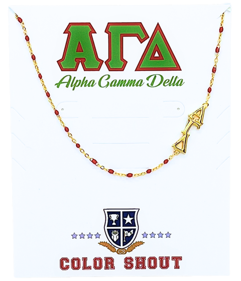 Alpha Gamma Delta Greek Letter Side Set Necklace