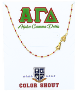 Color Shout Alpha Gamma Delta Greek Letter Side Set Necklace