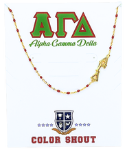 Color Shout Alpha Gamma Delta Greek Letter Side Set Necklace