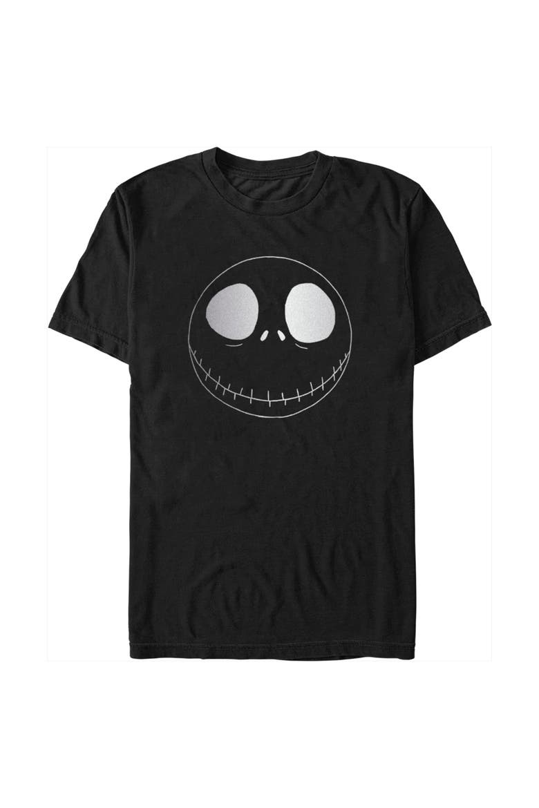 Men's The Nightmare Before Christmas Minimalist Jack Face T-Shirt, Main, color, Black