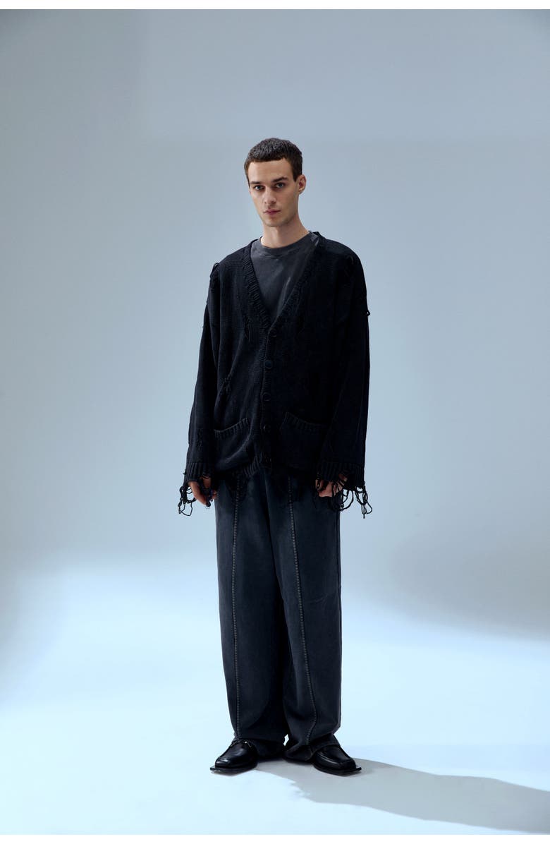 PCFG Your *Itch Ripped Knit Cardigan, Alternate, color, Black