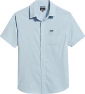 Brixton Sanford Oxford Short Sleeve Cotton Blend Button-Up Shirt