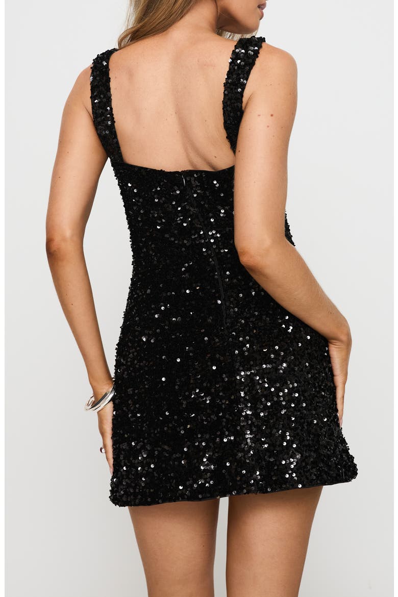 Miss Me Sequin Minidress, Alternate, color, BLACK