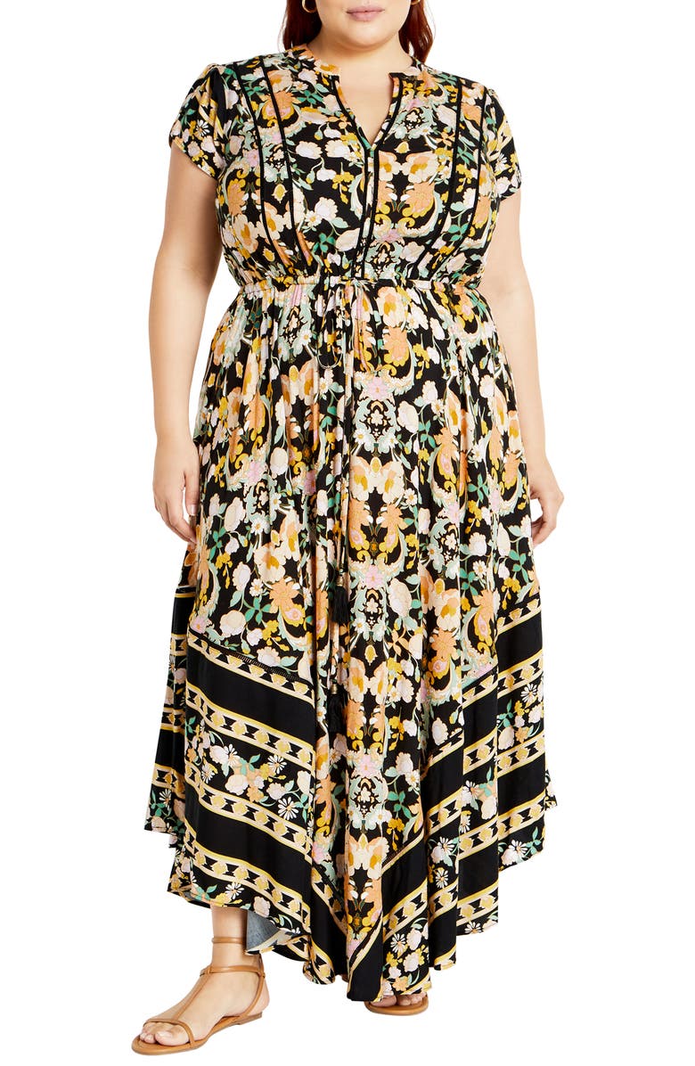 chinese dress ladies Lilah Stripe Maxi Dress in Green – Poppy and Pink main image 0